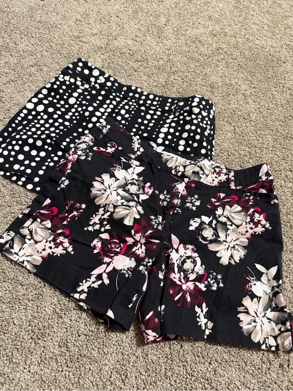White House Black Market Black Floral Print Shorts